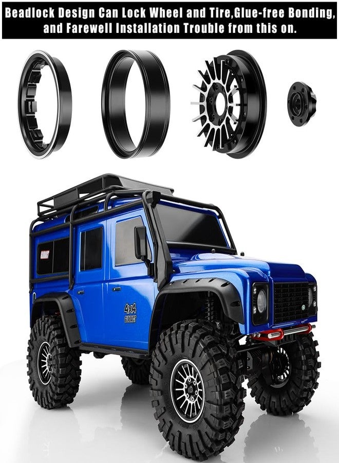 GLOBACT 1.9 Beadlock Wheels Metal 16-Spoke Wheel Rim Hub for 1:10 RC Crawler Axial SCX10 TRX4 TRX6 Redcat GEN7 GEN8 RC4WD D90 VS4-10(4Pcs Black) - Image 4